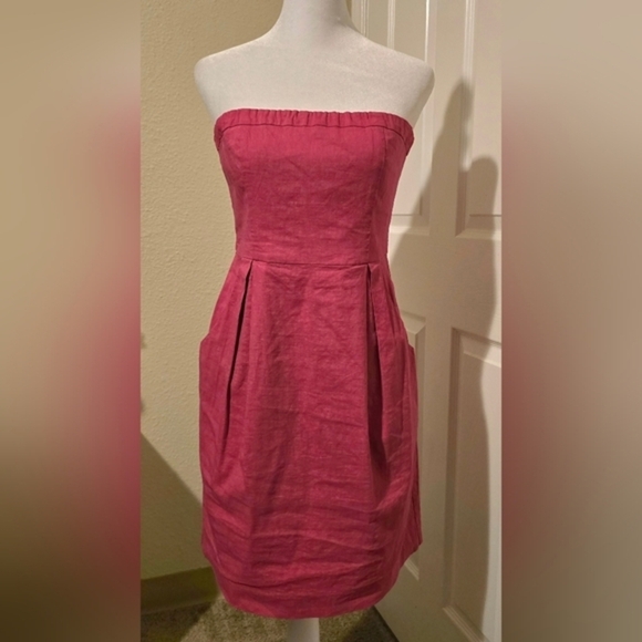 Theory Women's Strapless Pink Dress with Pockets. Size 4‎ - Picture 1 of 10